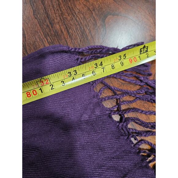 Beautiful Pashmina Silk Blend Purple Scarf Shawl Blend - Picture 9 of 12